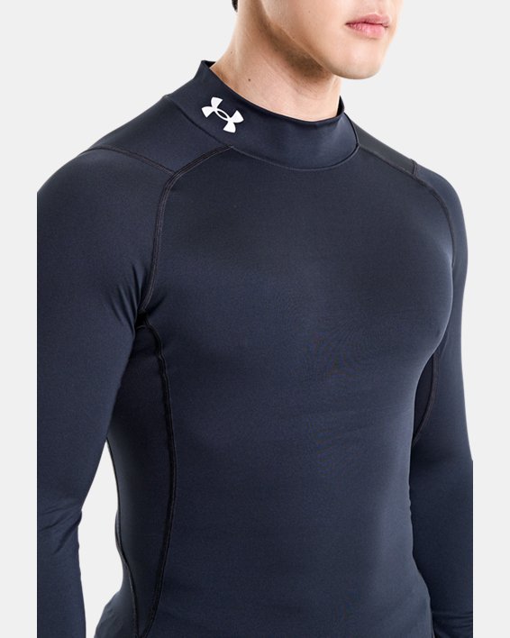 Men's HeatGear® Mock Long Sleeve in Black image number 7